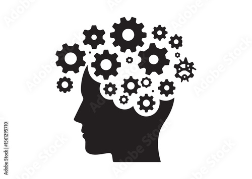 Thinking Gears Silhouette Vector