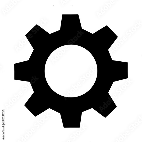 歯車や設定のシンプルモノクロアイコン風イラスト
