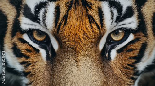 Close-up of the eyes of the tiger