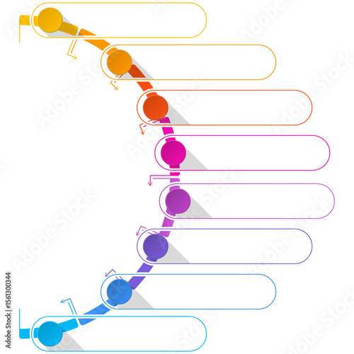 Basic infographic template 8 steps, process or options.