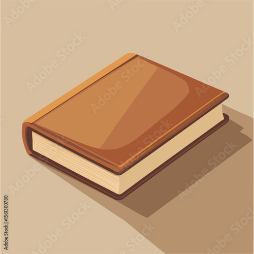 Flat Vector Illustration of Brown Book