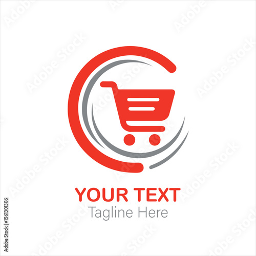 Shopping cart icon e-commerce retail online store logo vector