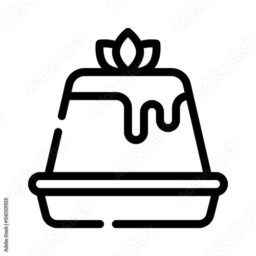 panna cotta line icon