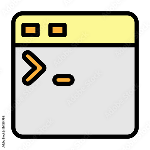 Terminal Window Vector Filled Icon Design