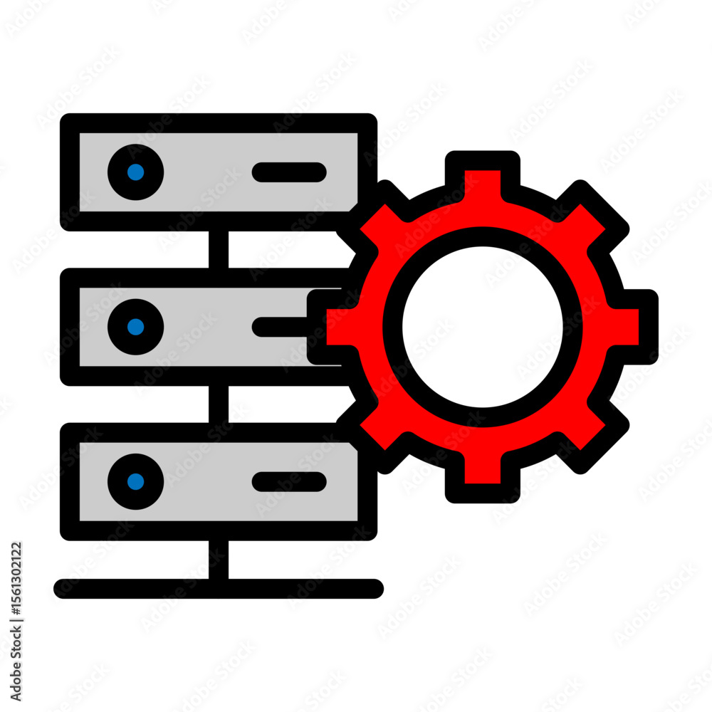 Production Server Vector Filled Icon Design Production Server Vector Filled Icon Design