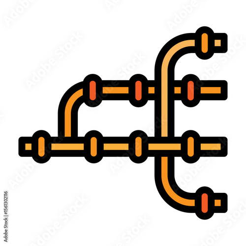 Build Pipeline Vector Filled Icon Design