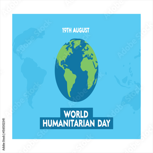 World Humanitarian Day illustration with a person helping the globe inside a heart shape