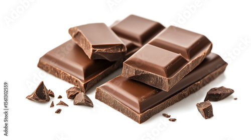A pile of chocolate bars with some of them broken
