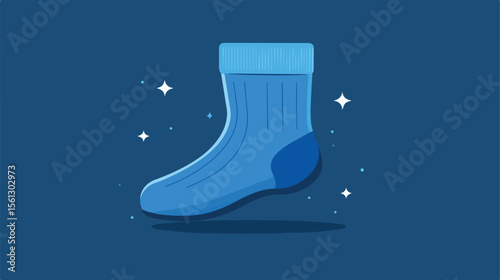 Blue Sock Icon Vector Design
