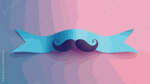 Movember Event Ribbon with Mustache, Support Men's Health Awareness Campaign