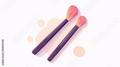 Hand Drawn Blush Brush Makeup Element Vector Illustration