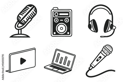 set of retro radio