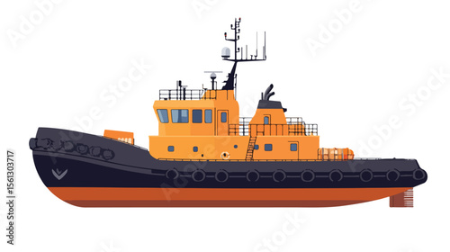 Flat Vector Boat Vehicle Icon for Graphic Design Projects