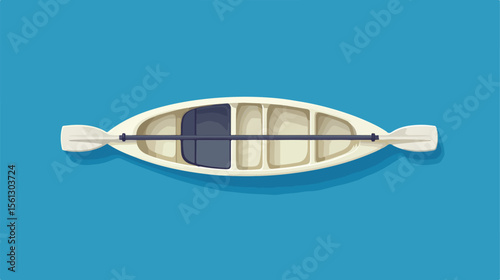 Flat Vector Nautical Boat Paddles Icon Illustration