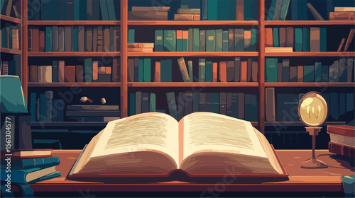 Closed Book Education Vector Illustration