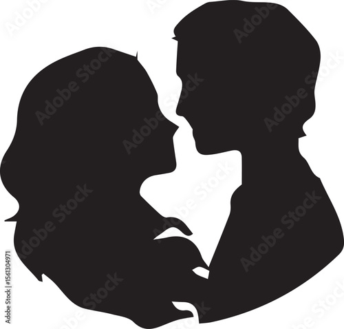 Print Romantic Couple Silhouette