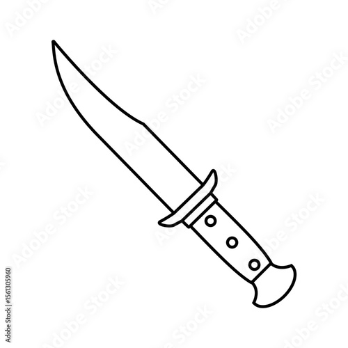 Knife icon vector. Hunting knife illustration sign. Military knife communication symbol. Cold weapon web icon.