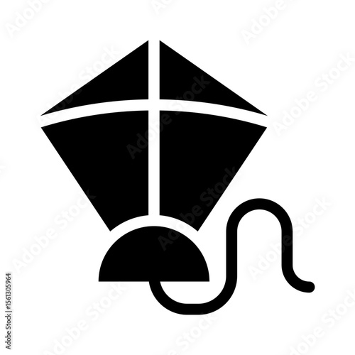 kite flying glyph icon