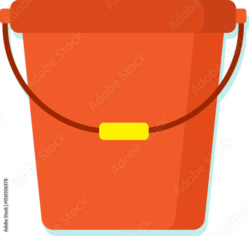 Red Plastic Bucket Illustration Simple, Clean Design for Various Uses