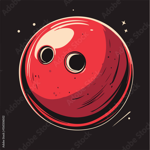 Modern Bowling Ball Flat Vector Illustration for Sports Design