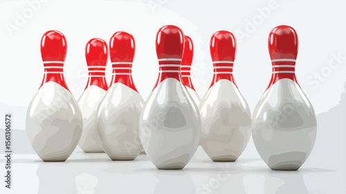 Flat Vector Illustration of Centered Bowling Label