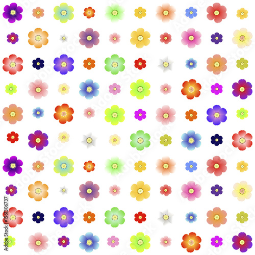 This image features a repeating floral pattern. The pattern consists of evenly spaced