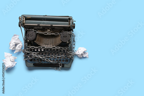 Vintage typewriter with cha...