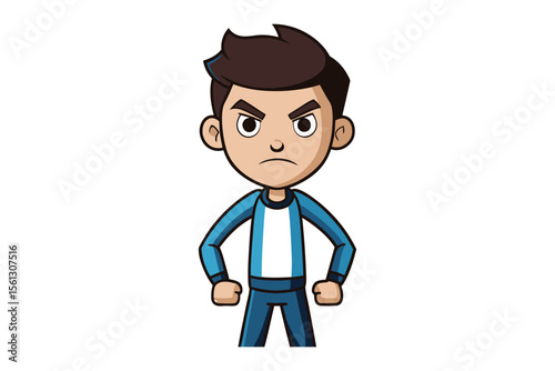 Angry Cartoon Portrait: A vibrant cartoon illustration of a male figure, his expression is full of anger and displeasure. A bold depiction of negative emotion.