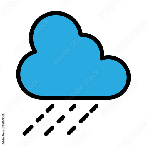 Rain Cloud Vector Filled Icon Design