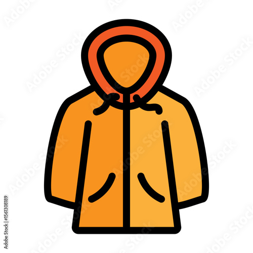Rain Coat Vector Filled Icon Design