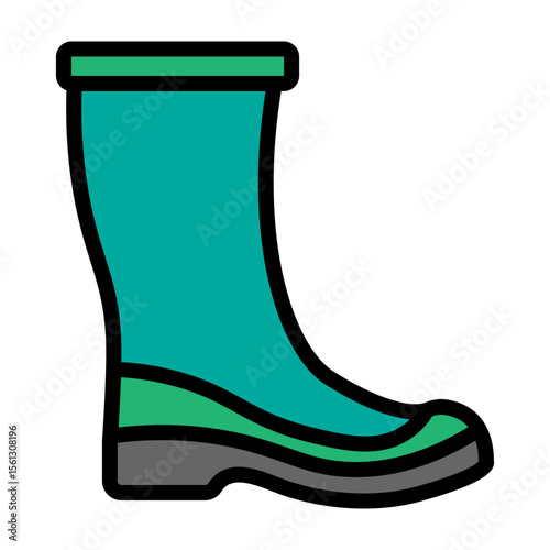 Rain Boot Vector Filled Icon Design