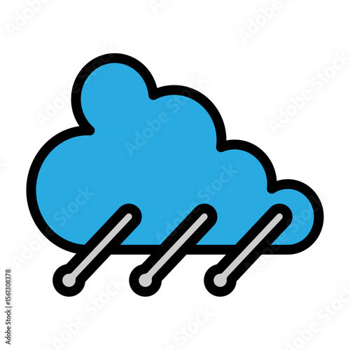 Rain with Hail Vector Filled Icon Design