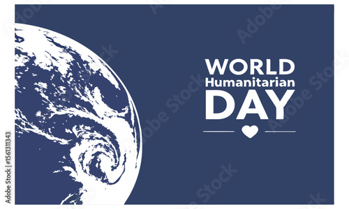 World Humanitarian Day symbol with a dove and refugee tents representing aid and support