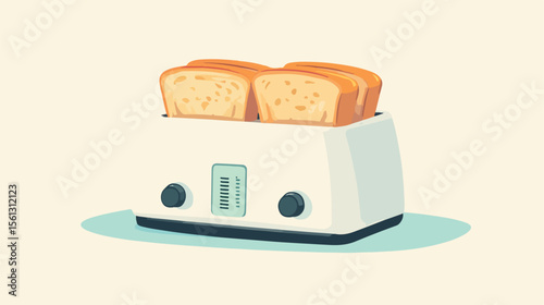 Modern Bread Toaster Kitchen Appliance Technology Image