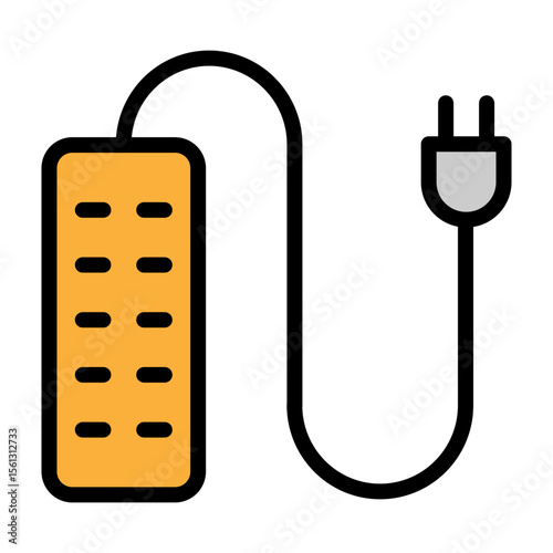 Extension Cord  Vector Filled Icon Design