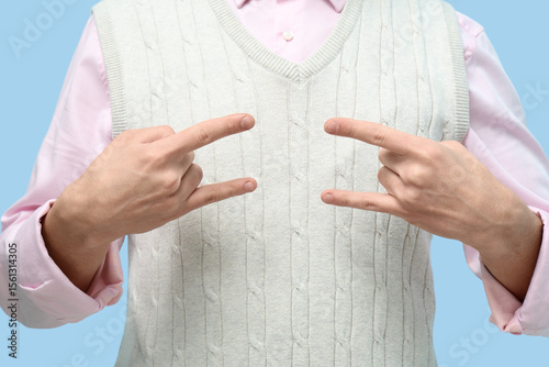 Young deaf mute man using s...