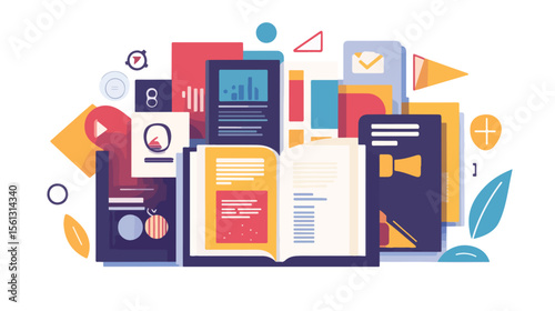 Creative Brochure Templates Icon Collection in Flat Vector Design