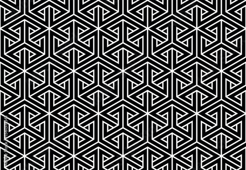 Abstract geometric pattern. A seamless vector background. White and black ornament. Graphic modern pattern. Simple lattice graphic design.