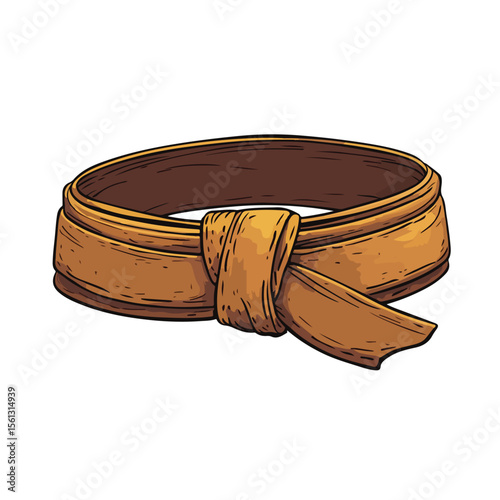 Brown Belt Cartoon Vector Illustration Hand Draw