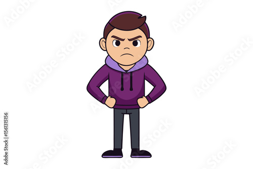 Animated Illustration of Aggression: a vibrant and expressive illustration of a person, captured mid-emotion with a bold, cartoon aesthetic.