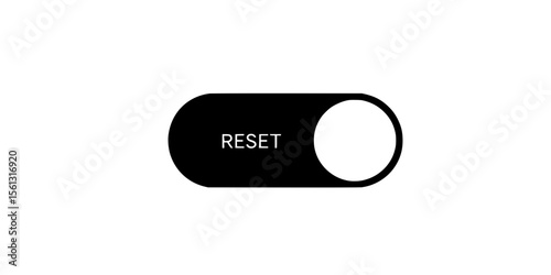 Toggle switch design with "RESET" label in minimalist style  
