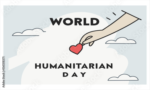 August 19 World Humanitarian Day celebration with decorative elements and text