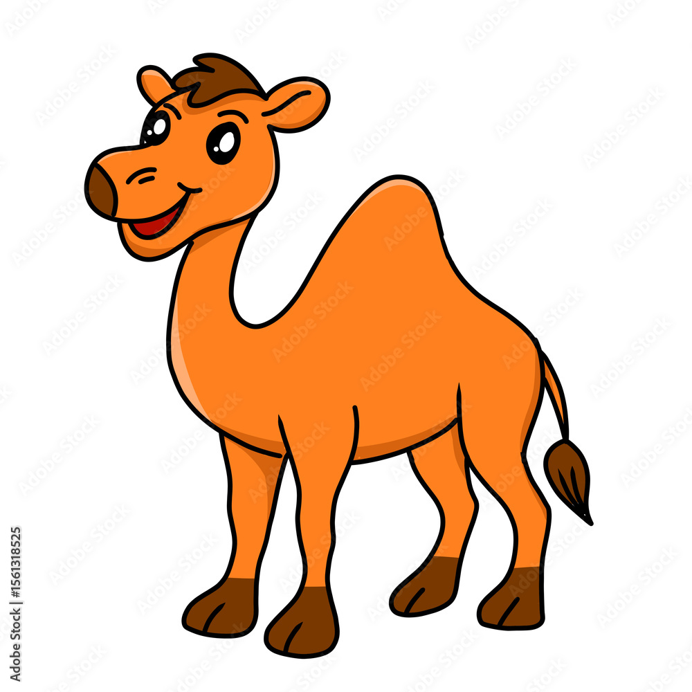 Obraz premium camel animal worksheet for colouring book