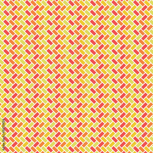 Brick mosaic tile background in swatchable, pink, yellow, yellow green. / レンガ造りのモザイクタイル 背景素材 スウォッチ対応 ピンク 黄色 黄緑