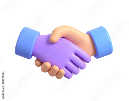 3D Illustration:  Handshake, Partnership