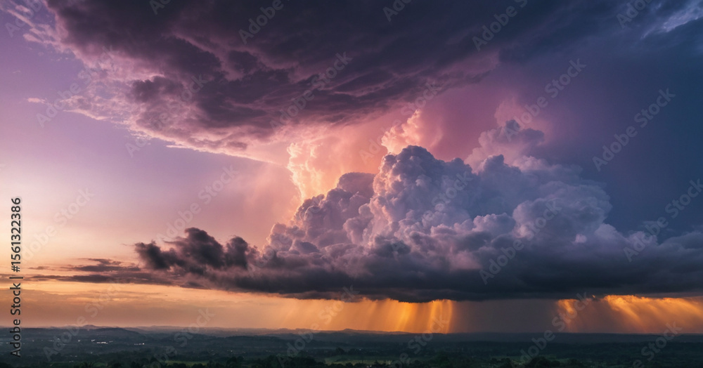 Obraz premium sunset in the mountains and cloud