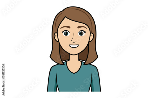 Woman's Gentle Smile: A portrait of a woman with a welcoming smile. The woman has a friendly and approachable expression.