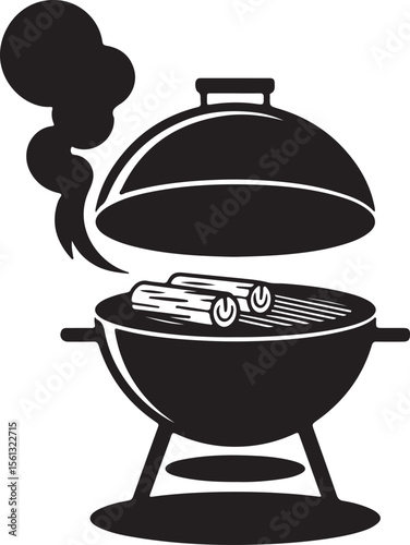 Delicious Smoked Food Charcoal Grill Illustration