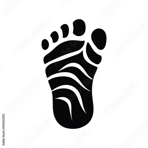 Footprint Vector Icon – Human Footprint Silhouette Illustration for Tracking, Nature, and Design

