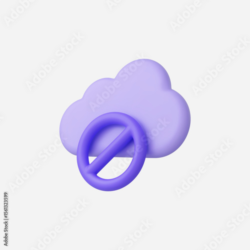 3d Realistic Internet Cloud vector Illustration